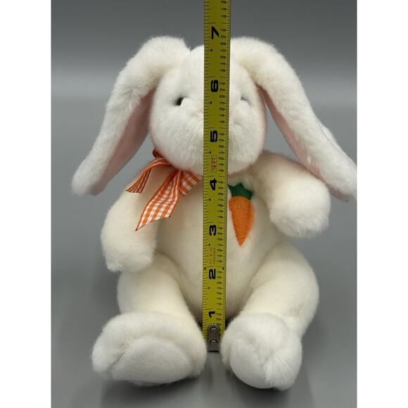 Russ BUNKLES Small White Bunny W/ Embroidered Carrot On Chest Rabbit 7” Plush - Picture 5 of 8